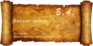 Boczor Antos névjegykártya